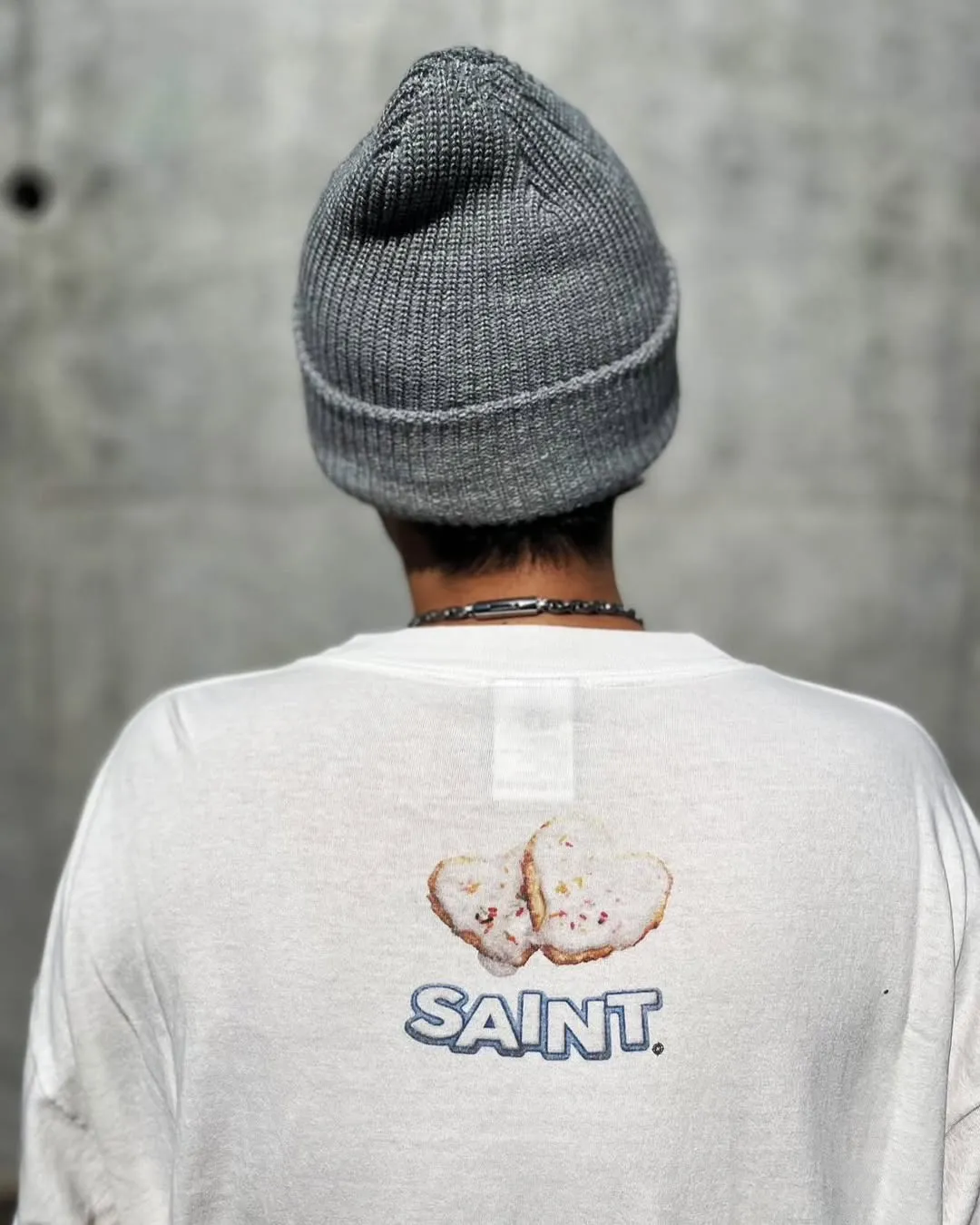 SAINT Mxxxxxx HEART COOKIES L/S TEE/WHT Love Oreo printed long sleeves Off-white S-XL Customized co-branded main mark/wash mark Correct version Ready-made garments washed and distressed VINTAGE feeling Top-notch printing technology Perfect restoration